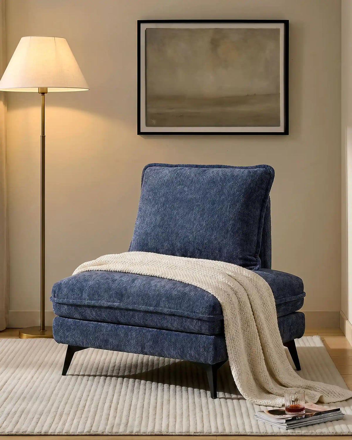 Hudson Navy Blue Modular Sofa