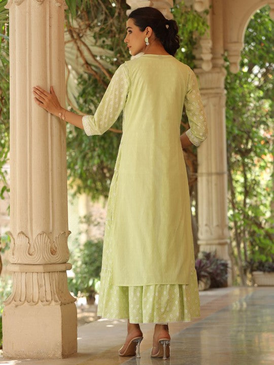 Women's Fit & Flare Maxi Dress with Ethnic Motif Embroidery