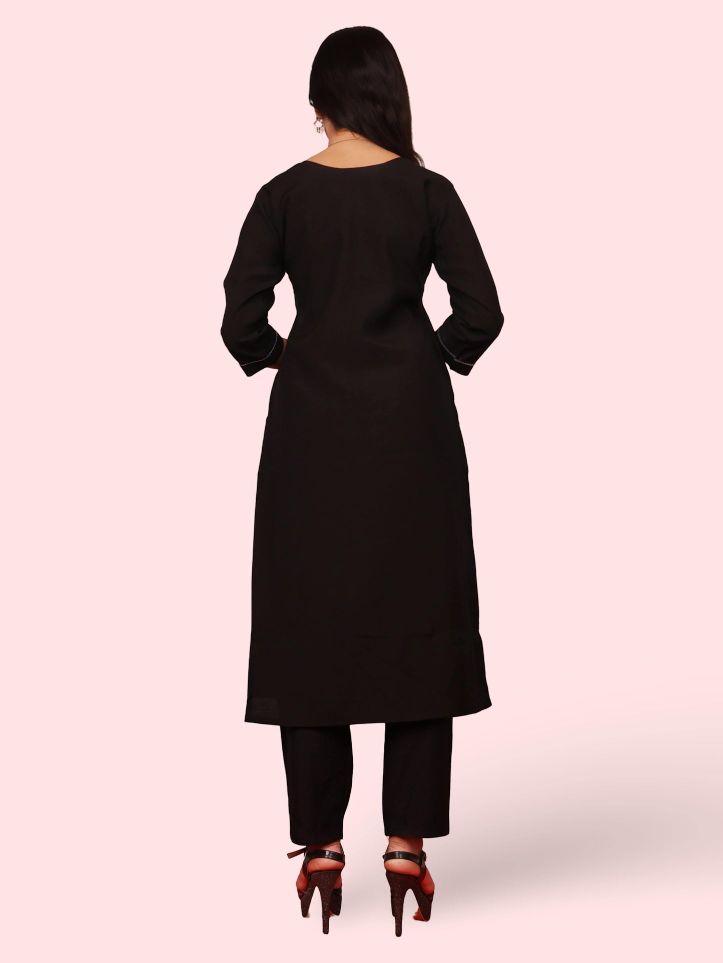 Woman Straight Suit Set with Pant-Dupatta