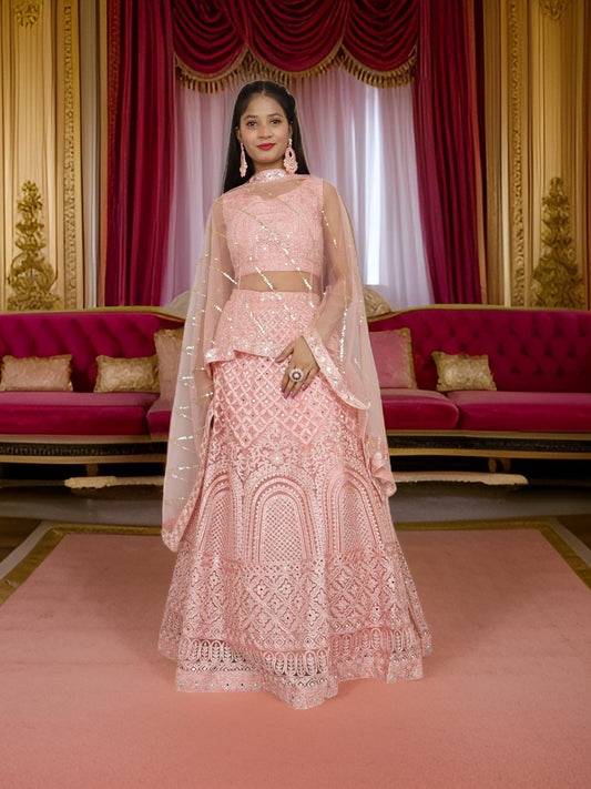 Embroidered & Zari Thread Work Lehenga Choli Set