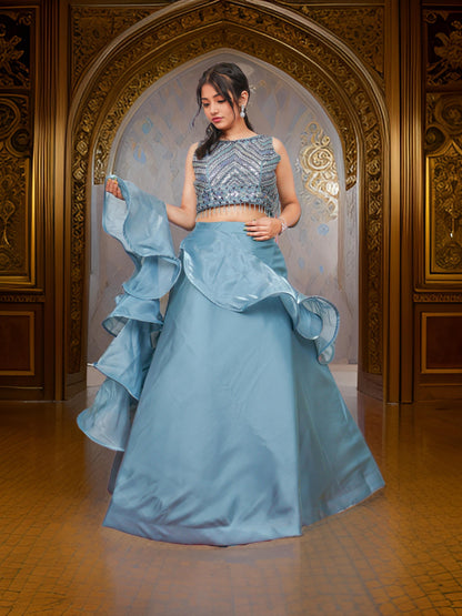 Sequin & Cut Dana Lehenga Choli Set