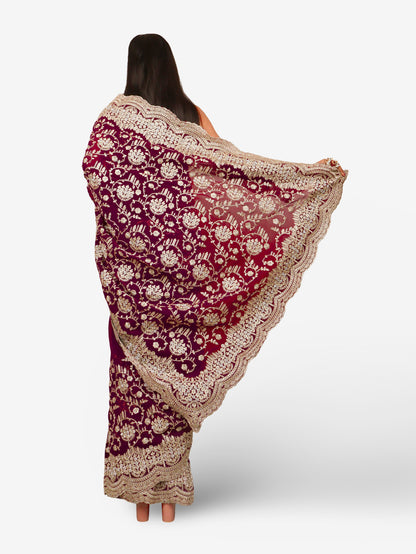 Designer Saree with Embroidery & Heavy Zari Thread Work by Shreekama