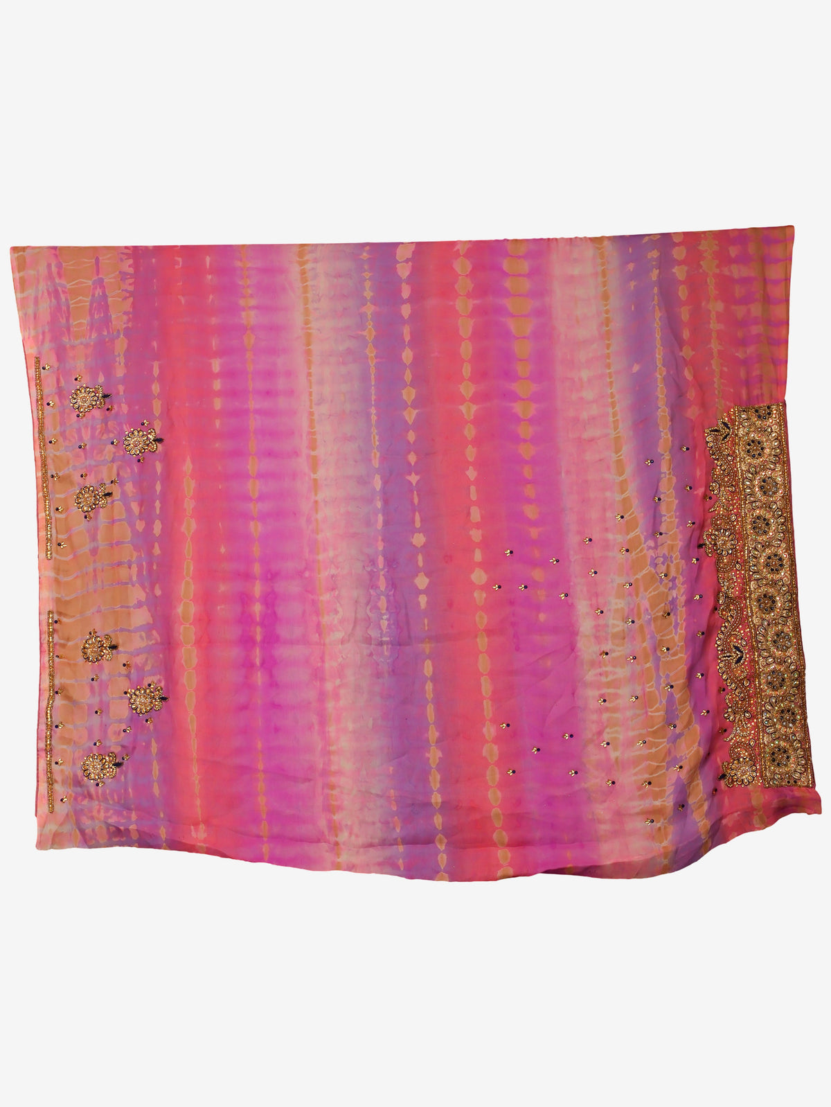 Designer Saree with Kundan & Cut Dana Work by Shreekama