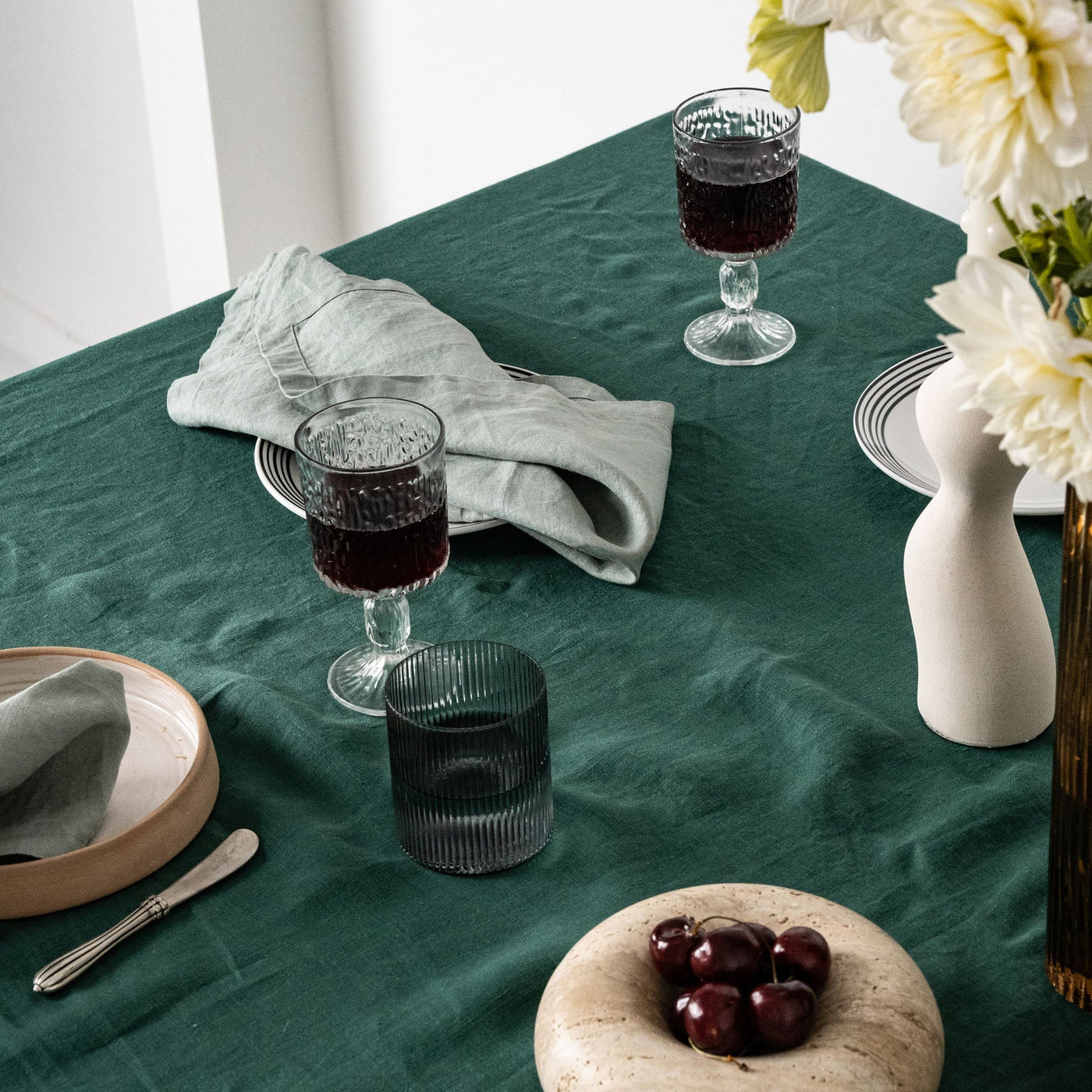 Jade Linen Table Cloth