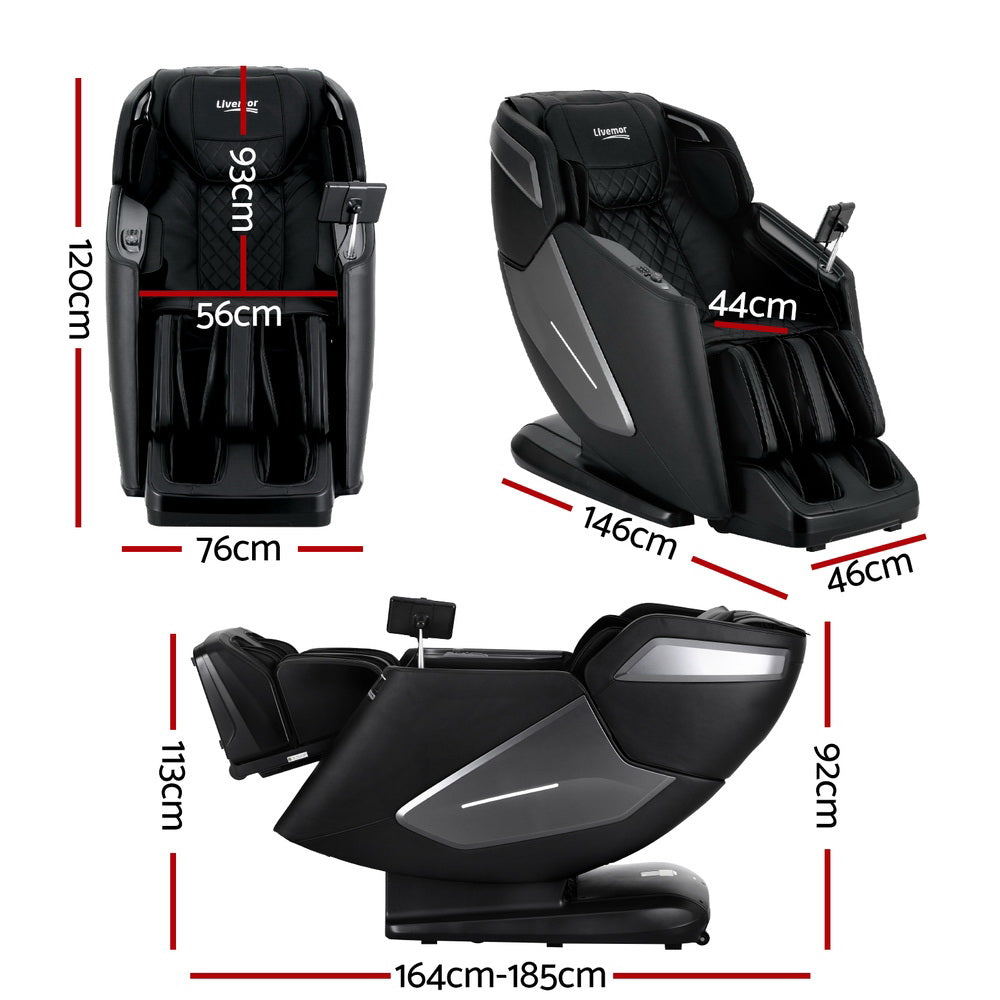 NNEDSZ Livemor 4D Massage Chair Electric Recliner Home Massager Black