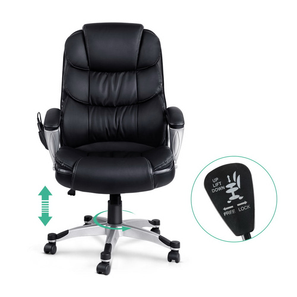NNEDSZ 8 Leather Massage Chair - Black