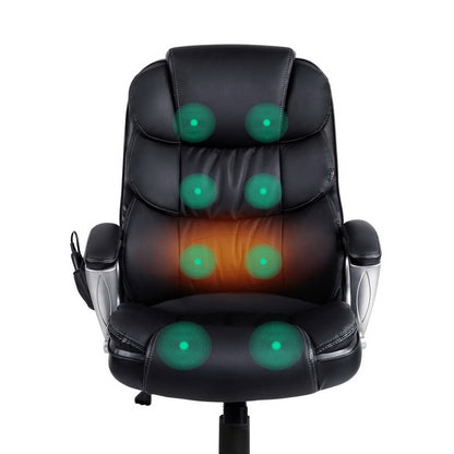 NNEDSZ 8 Leather Massage Chair - Black