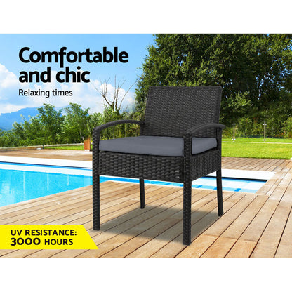 NNEDSZ Furniture Bistro Wicker Chair Black