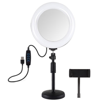 NNEIDS 7.9 Dual-Colour Led Ring Light With Desktop Mount And Phone Clamp