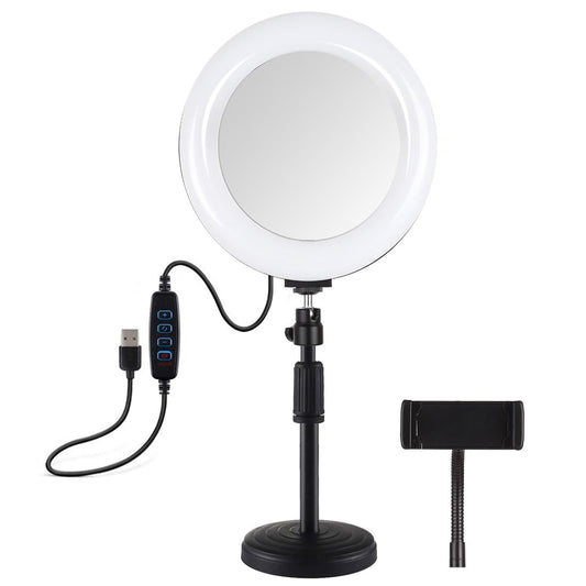 NNEIDS 7.9 Dual-Colour Led Ring Light With Desktop Mount And Phone Clamp