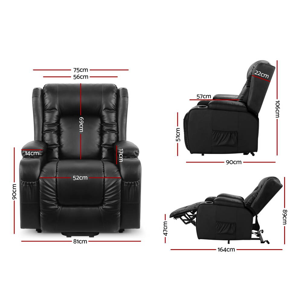 NNEDSZ Electric Recliner Chair Lift Heated Massage Chairs Lounge Sofa Leather