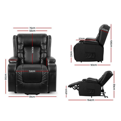 NNEDSZ Electric Recliner Chair Lift Heated Massage Chairs Lounge Sofa Leather