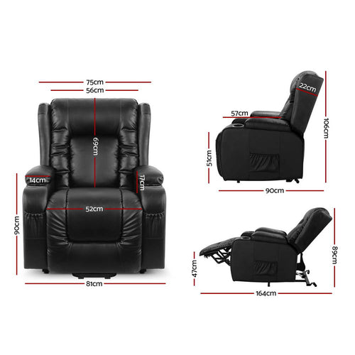 NNEDSZ Electric Recliner Chair Lift Heated Massage Chairs Lounge Sofa Leather