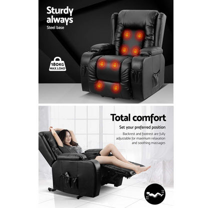NNEDSZ Electric Recliner Chair Lift Heated Massage Chairs Lounge Sofa Leather