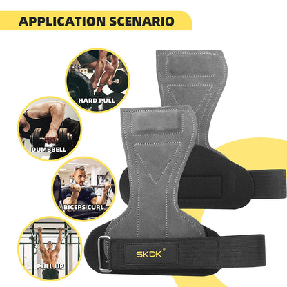 Cowhide Gym Gloves Grip Belt