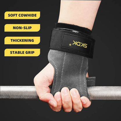 Cowhide Gym Gloves Grip Belt