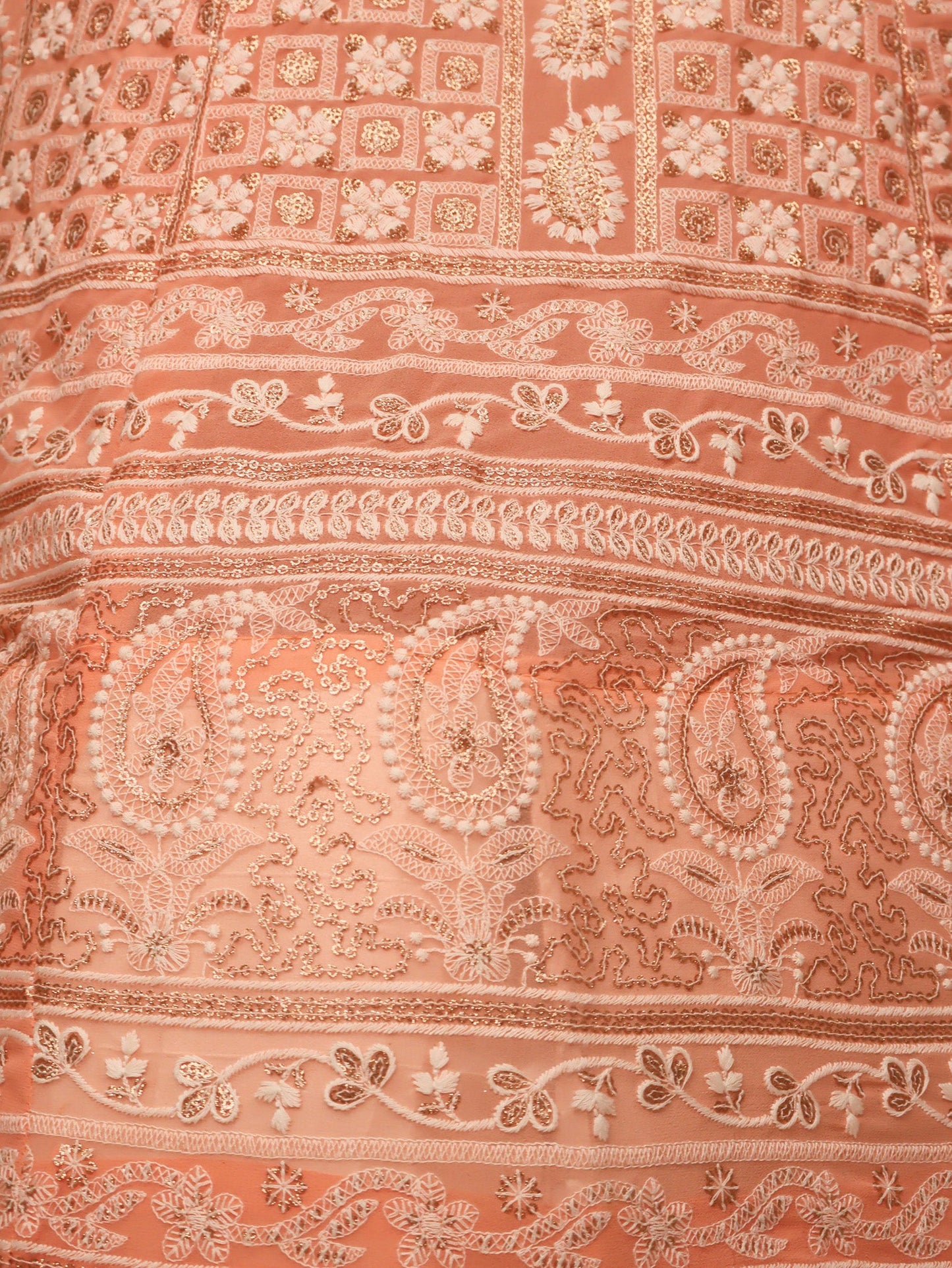 Semi-Stitched Lehenga with Embroidery & Golden Sequin work by Shreekama