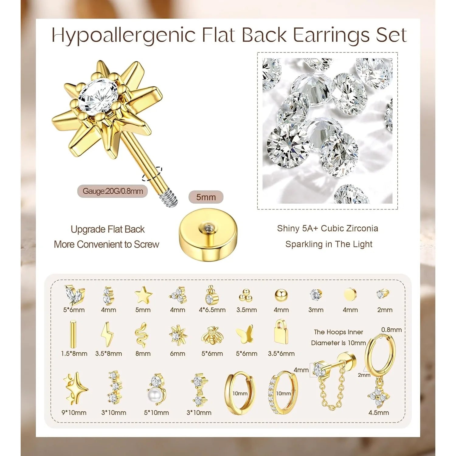 Bobisty Stud Hoop Earrings