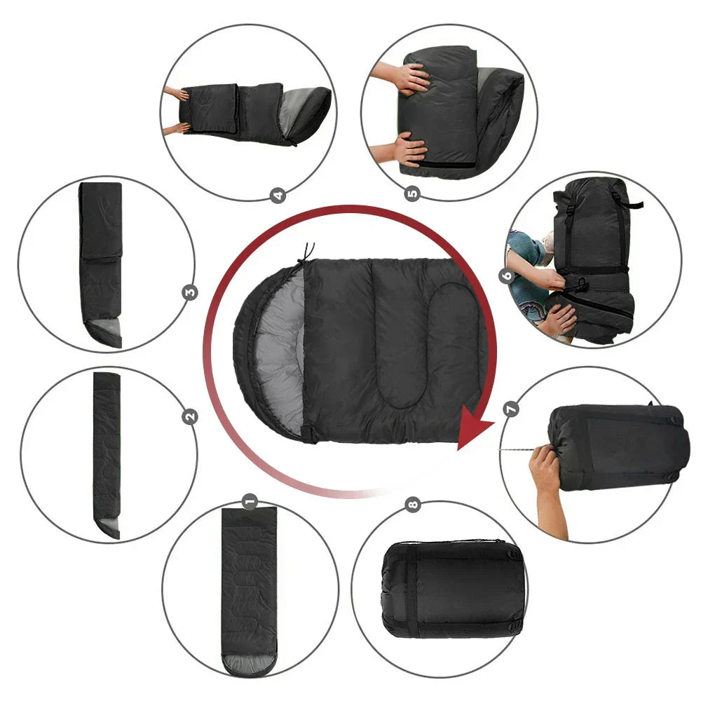 Mummy Sleeping Bag Hollow Cotton Filling Black