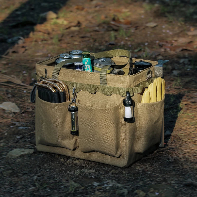 NNEOBA Multi-Functional Canvas Bag with Built-in Table Khaki