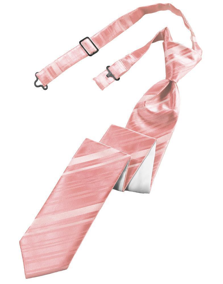 Striped Satin Skinny Necktie Pre-Tie