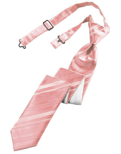 Striped Satin Skinny Necktie Pre-Tie