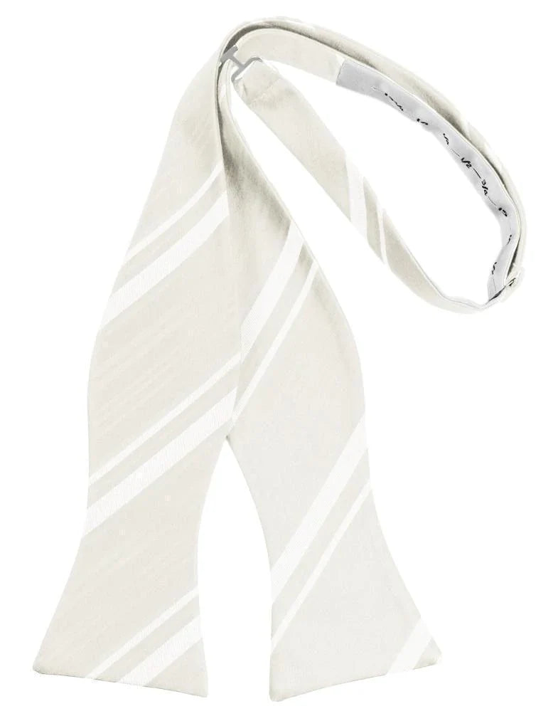 Striped Satin Bow Tie Self Tie