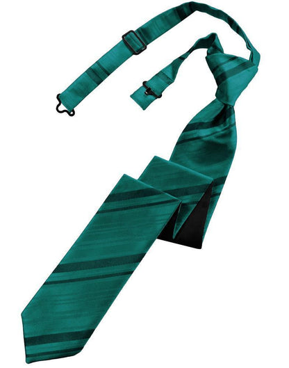 Striped Satin Skinny Necktie Pre-Tie