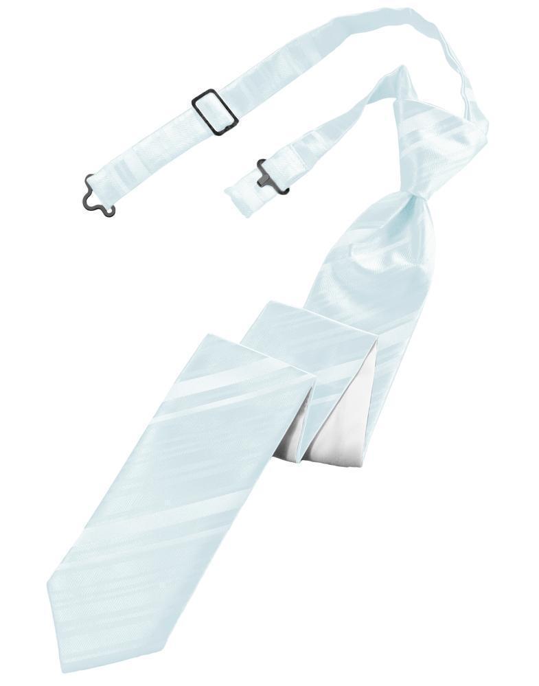 Striped Satin Skinny Necktie Pre-Tie