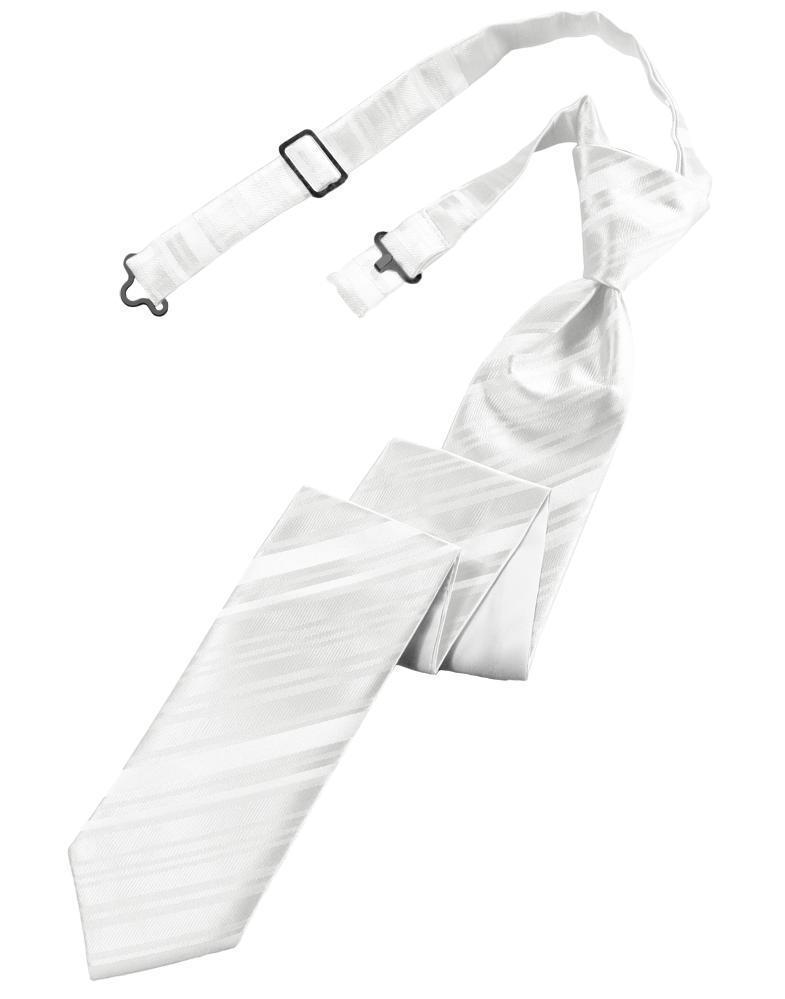 Striped Satin Skinny Necktie Pre-Tie