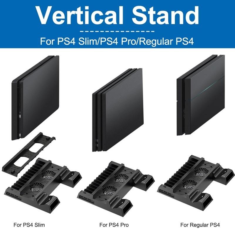 NNEIDS Vertical Cooling Stand With Dual Controller Charger For Ps4 - Black