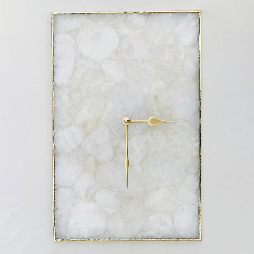 White Crystal Agate Large Wall Clock/Personalised Momento
