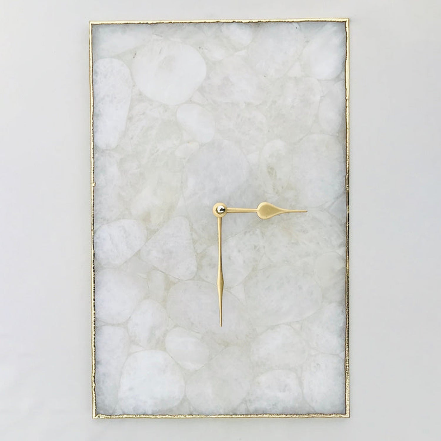 White Crystal Agate Large Wall Clock/Personalised Momento