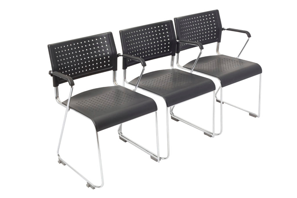 NNE Polypropylene Sled Base Visitor/ Conference Chair With Linking Feature & Arm Rests