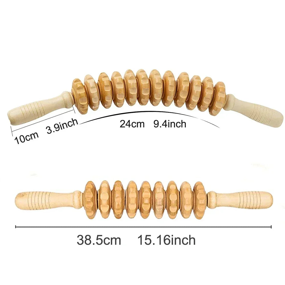 Wooden wellness roller Roller – 2-Piece Set
