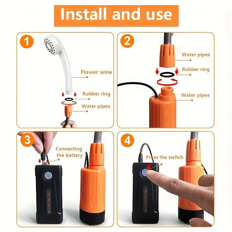 Portable Electric Shower with Battery
