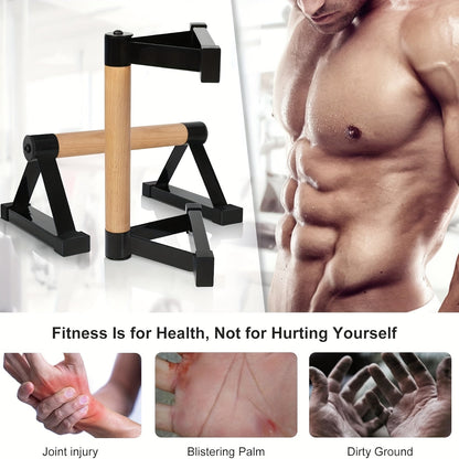 Wooden Push-Up Bars Handstand Calisthenics Bars