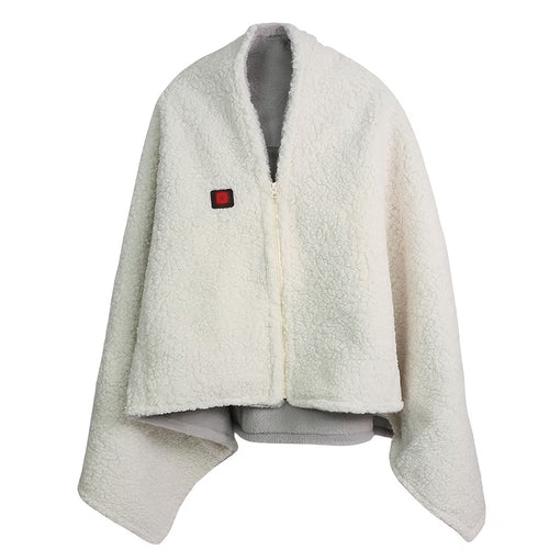 Heated Faux Rabbit Fur Shawl Blanket