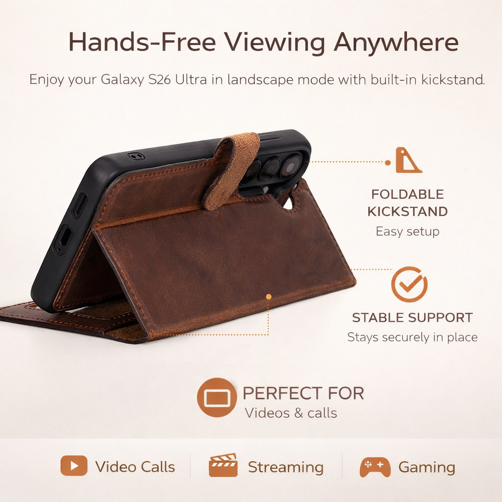 Buffalo Samsung Galaxy S26 Plus Leather Wallet Case