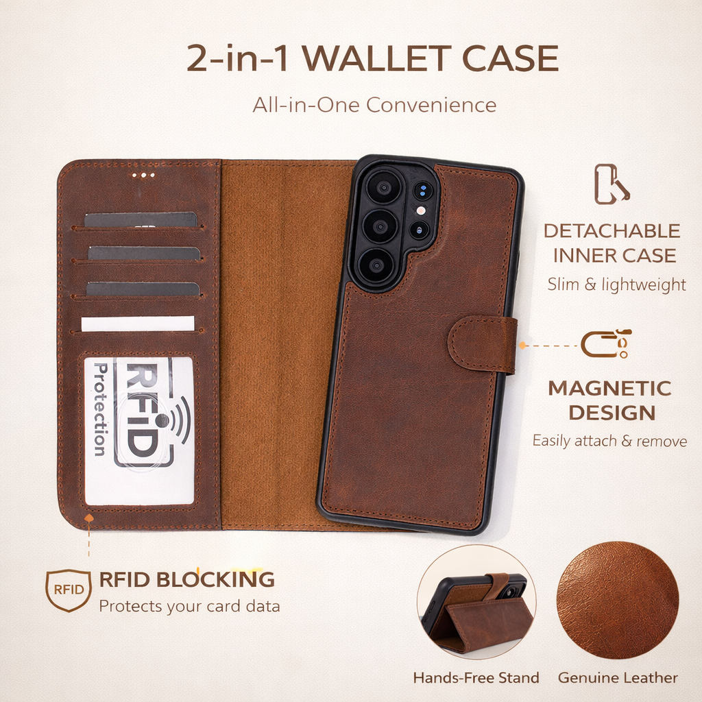 Buffalo Samsung Galaxy S26 Plus Leather Wallet Case
