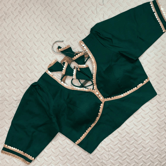 Avira Emerald Sequin Flex Cotton Blouse