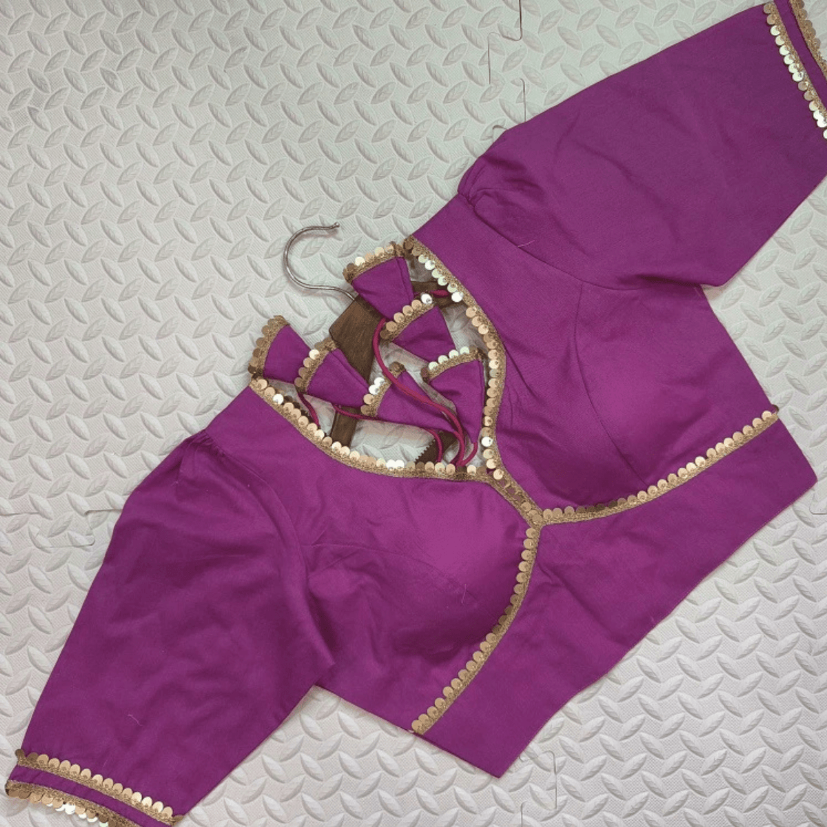 Avira Magenta Sequin Flex Cotton Blouse