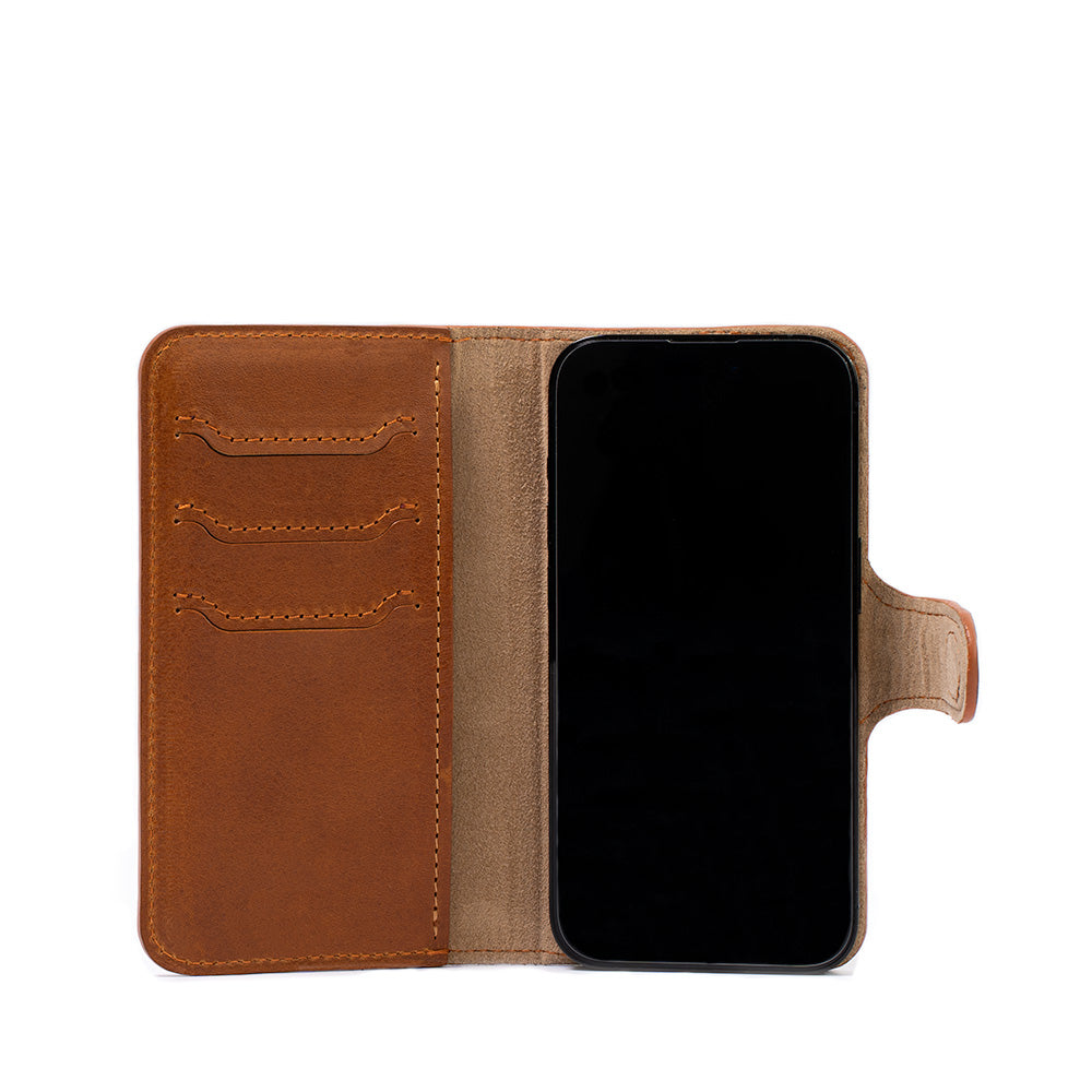 Full-Grain Leather Folio Case Wallet for iPhone 14 Series with MagSafe - Classic 4.0