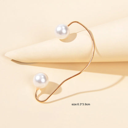 1pc Cartilage Jewellery Pearl Beads Gold Ear Cuff Statement Personality Earrings