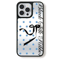 Casey Blue Polka Dot Black Silk Ribbon AG Matte Phone Case – Slim MagSafe Anti-Fingerprint TPU Protective Cover