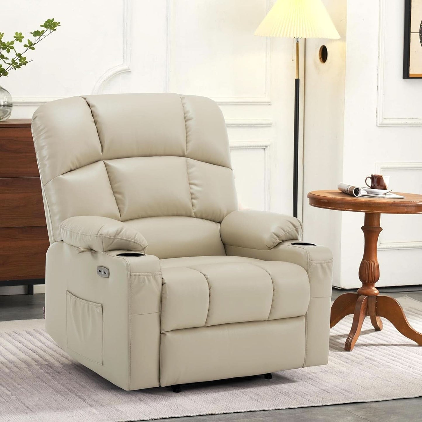 Medium Wide Power Lift Recliner Chair With Massage