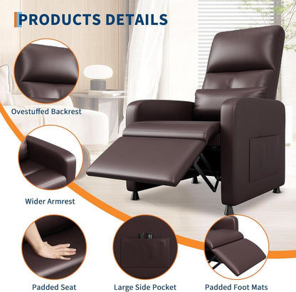 Power Recliner Chair With Heating Massage Tall Back