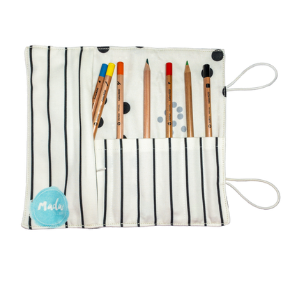 Pencil Case Small Gray Dots