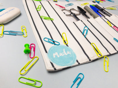 Pencil Case Small Gray Dots
