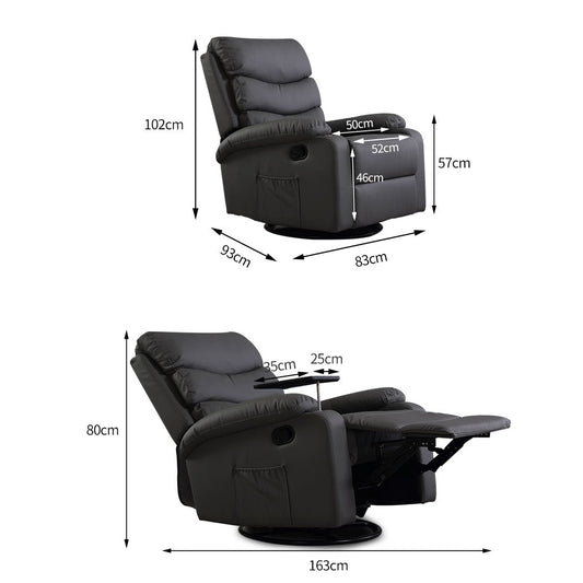 NNEIDS Levede Massage Chair Recliner 360 Swivel Black